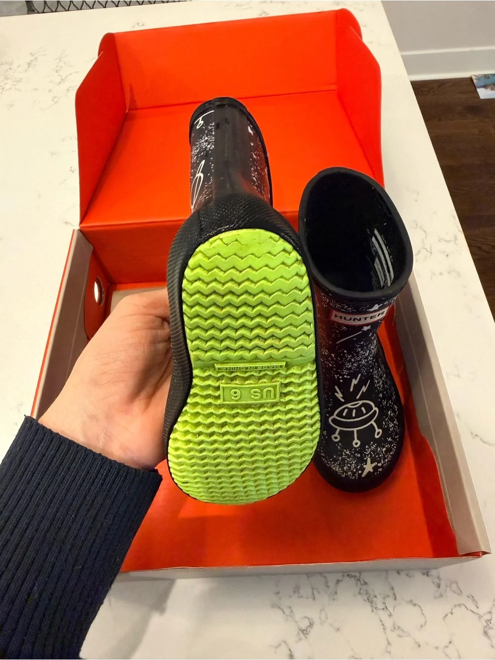 Hunter: Kids Space-Print Rain Boots